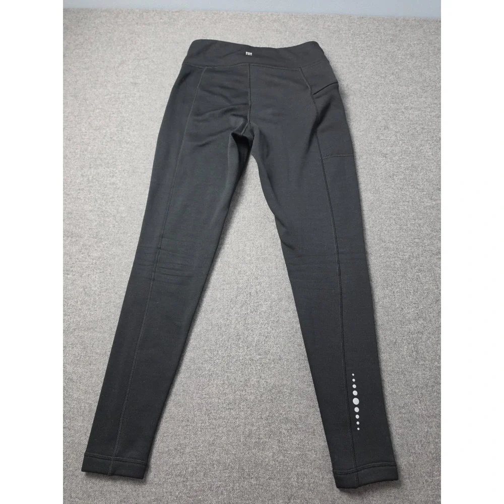 Title Nine Athletic Leggings Womens Small Black Lined Stretch Running Workout